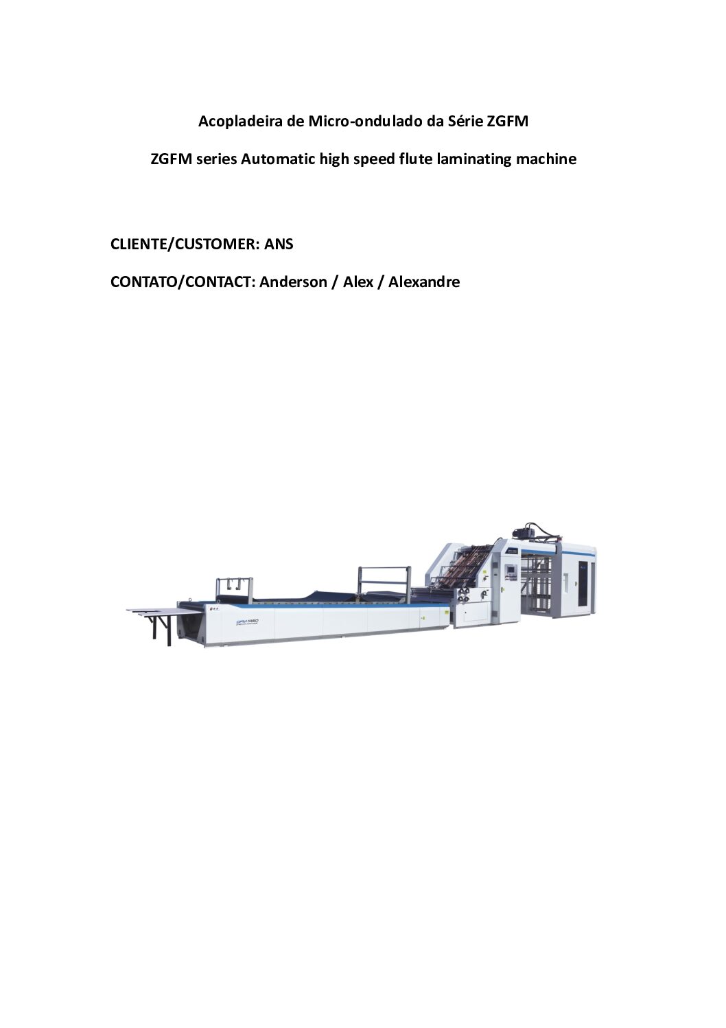 ANS ZGFM 1450 Premium Automatic flute laminating