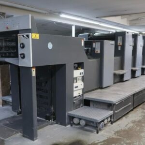 Heidelberg SM 74, 5 cores + verniz, ano de fabricação 2002, estado de conservação impecável.